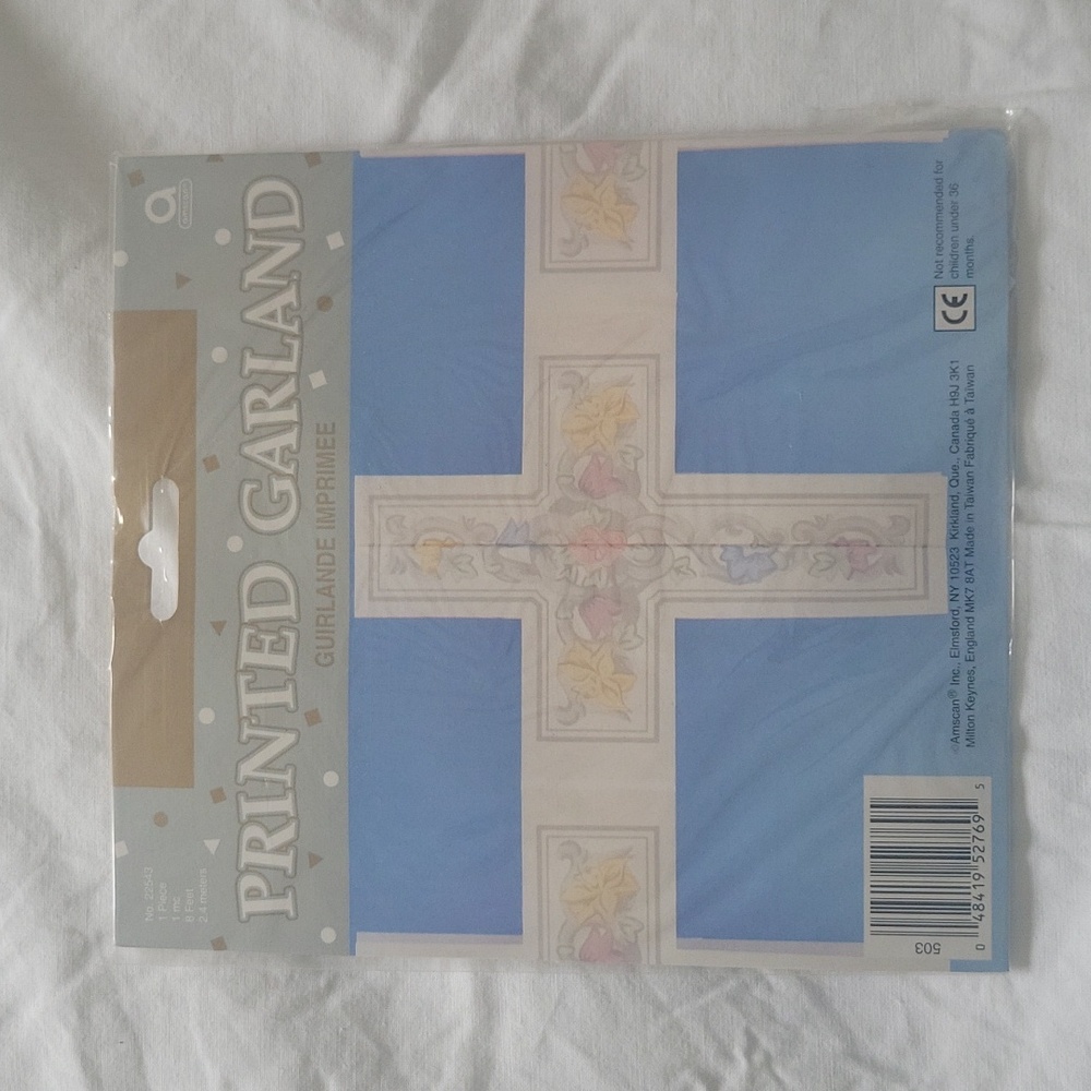 ✨️💲3️⃣ ✨️ New Religious Scroll Cross Printed Garland Hanging Decor Confirmation